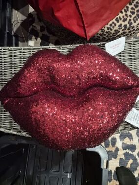 Isaac Mizrahi Red Sequin Decorative Pillow